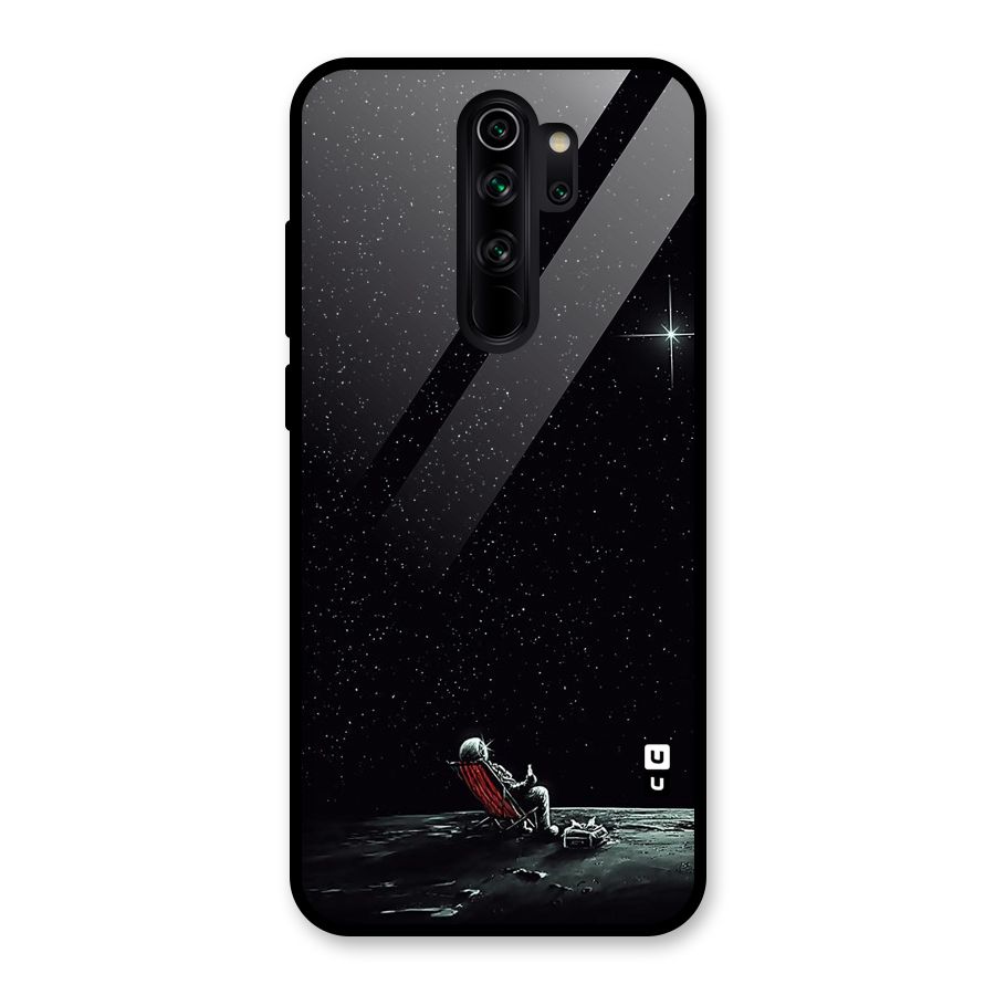 Resting Spaceman Face Glass Back Case for Redmi Note 8 Pro