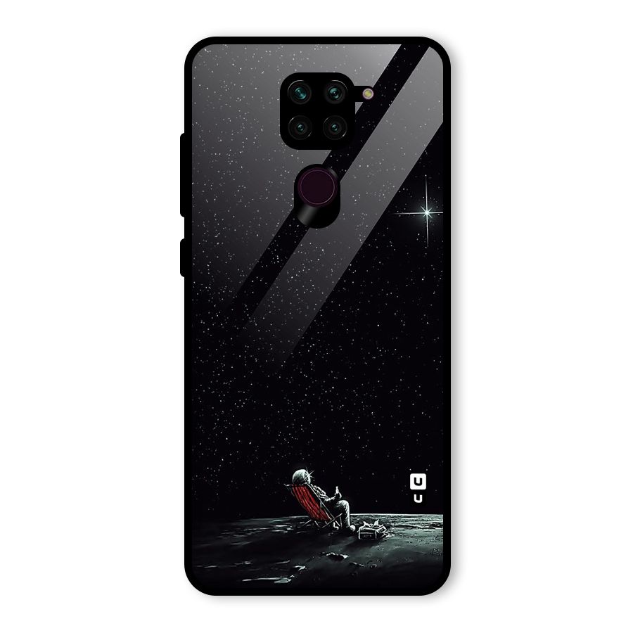 Resting Spaceman Face Glass Back Case for Redmi Note 9