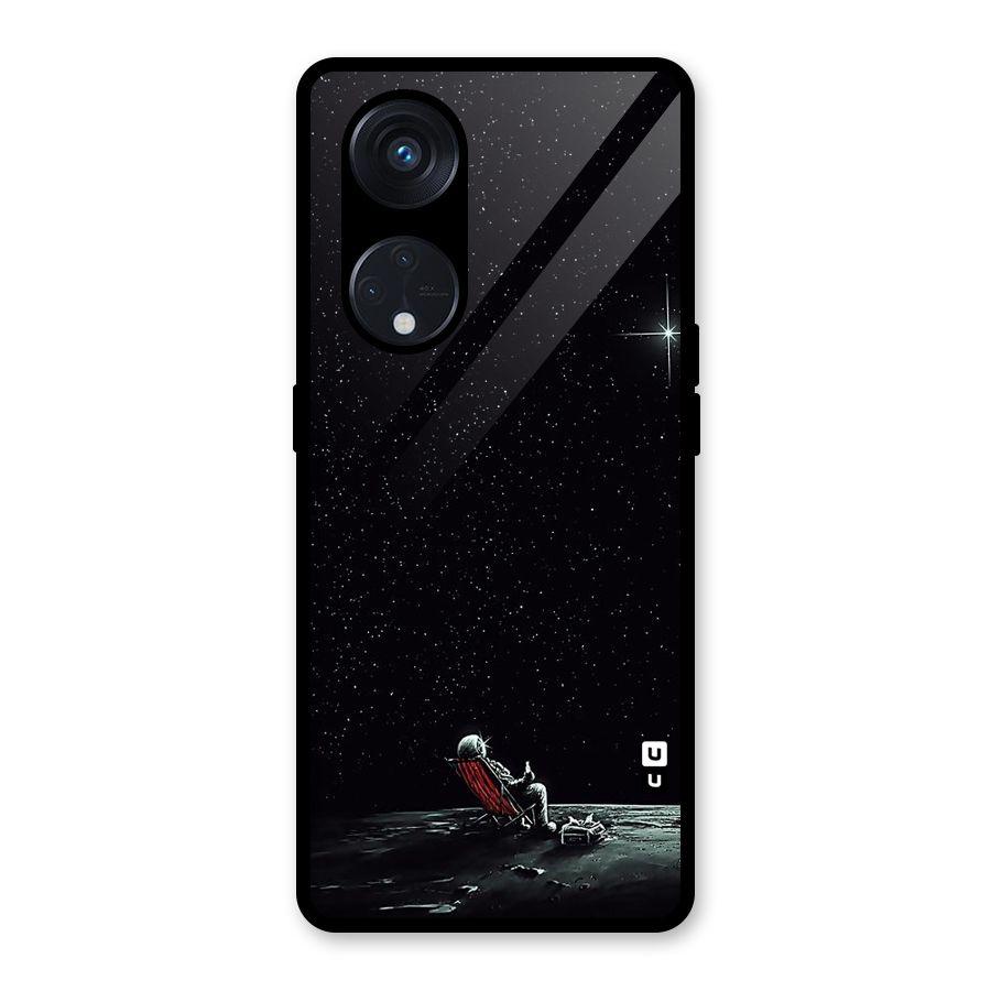 Resting Spaceman Face Glass Back Case for Reno8 T 5G