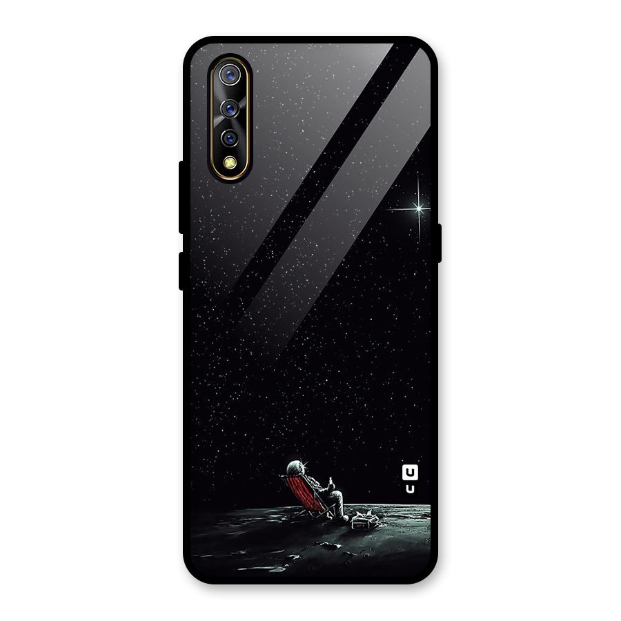 Resting Spaceman Face Glass Back Case for Vivo S1