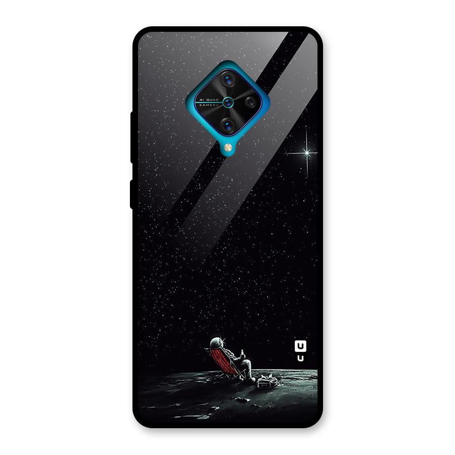Resting Spaceman Face Glass Back Case for Vivo S1 Pro