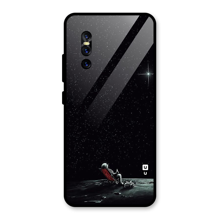Resting Spaceman Face Glass Back Case for Vivo V15 Pro