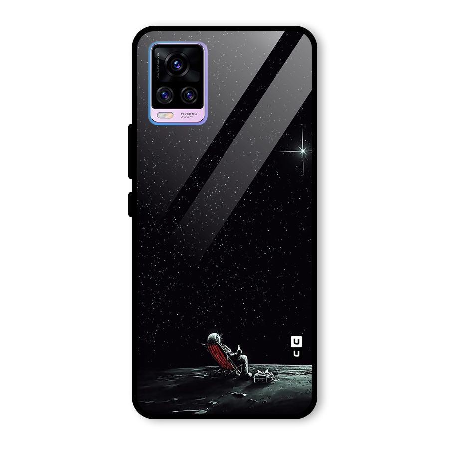 Resting Spaceman Face Glass Back Case for Vivo V20 Pro