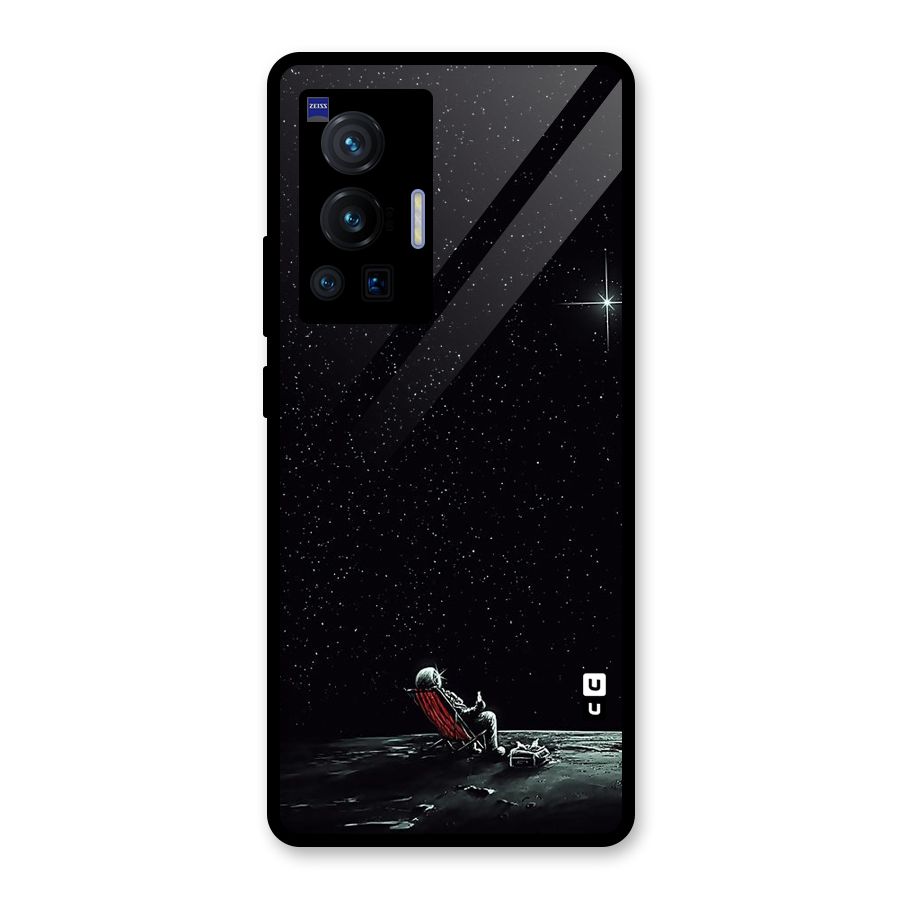 Resting Spaceman Face Glass Back Case for Vivo X70 Pro