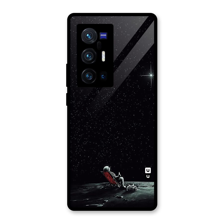 Resting Spaceman Face Glass Back Case for Vivo X70 Pro Plus