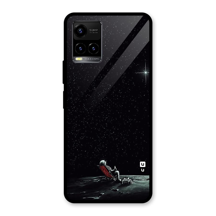 Resting Spaceman Face Glass Back Case for Vivo Y21T