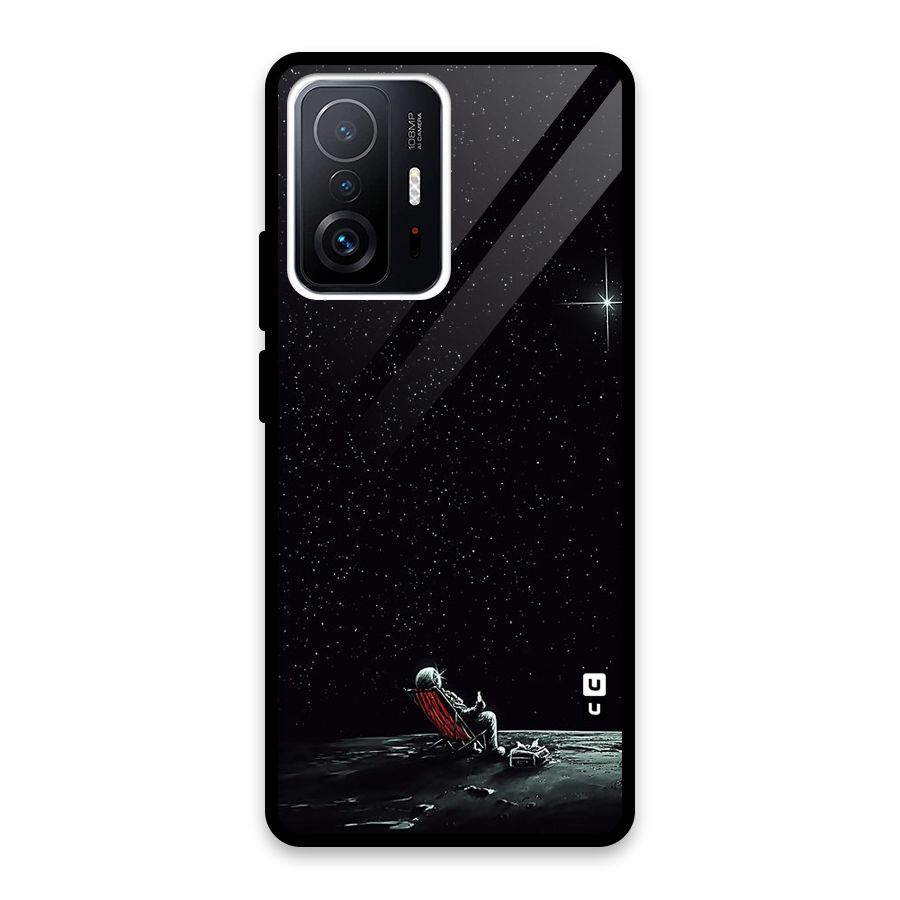Resting Spaceman Face Glass Back Case for Xiaomi 11T Pro