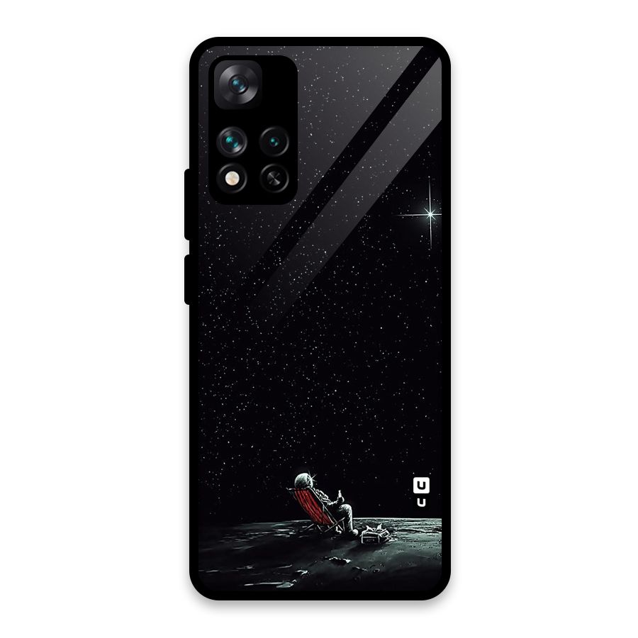 Resting Spaceman Face Glass Back Case for Xiaomi 11i HyperCharge 5G