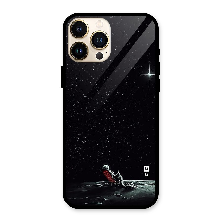 Resting Spaceman Face Glass Back Case for iPhone 13 Pro Max