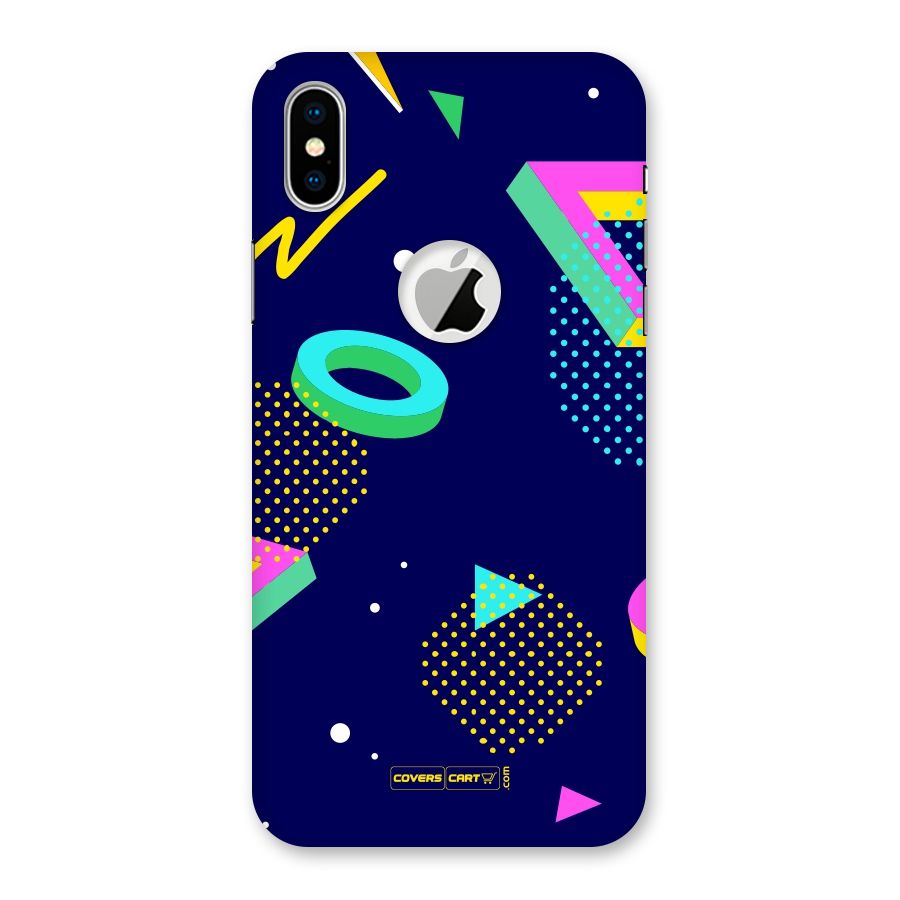 Retro Abstract Back Case for iPhone X Logo Cut