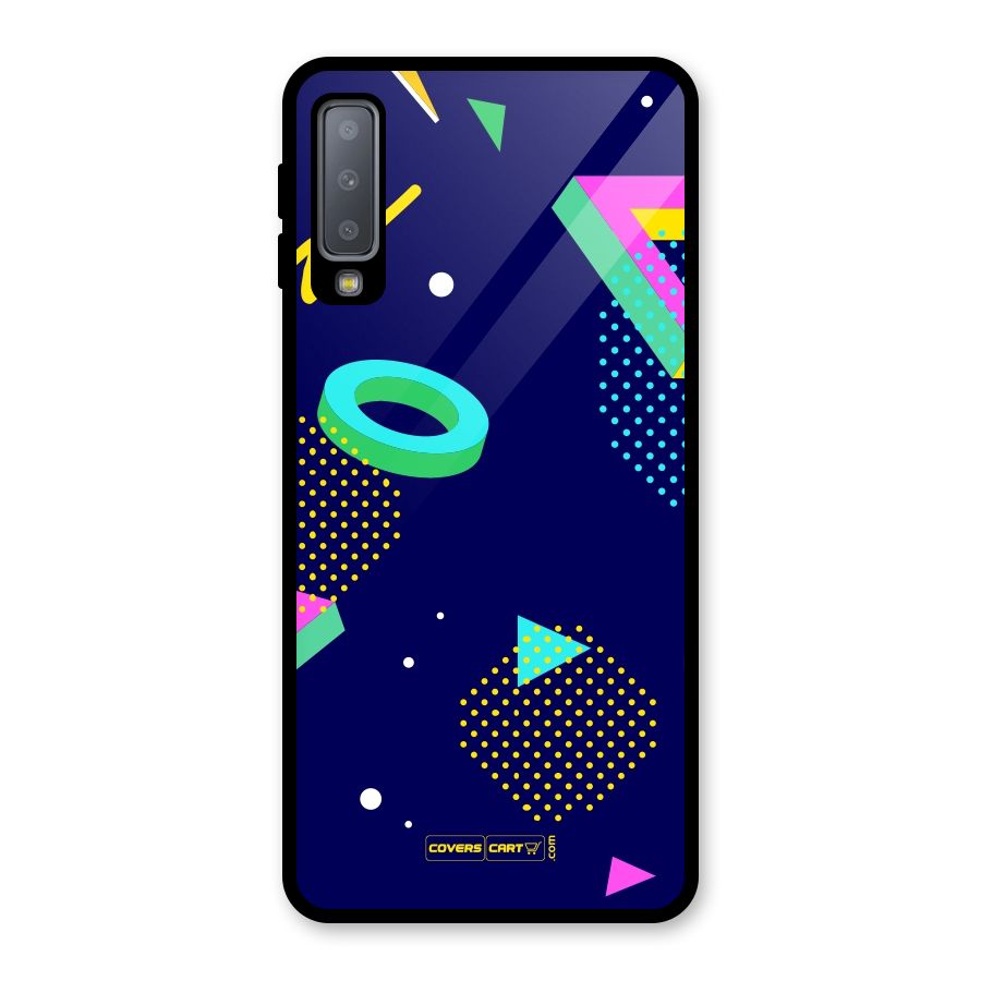 Retro Abstract Glass Back Case for Galaxy A7 (2018)