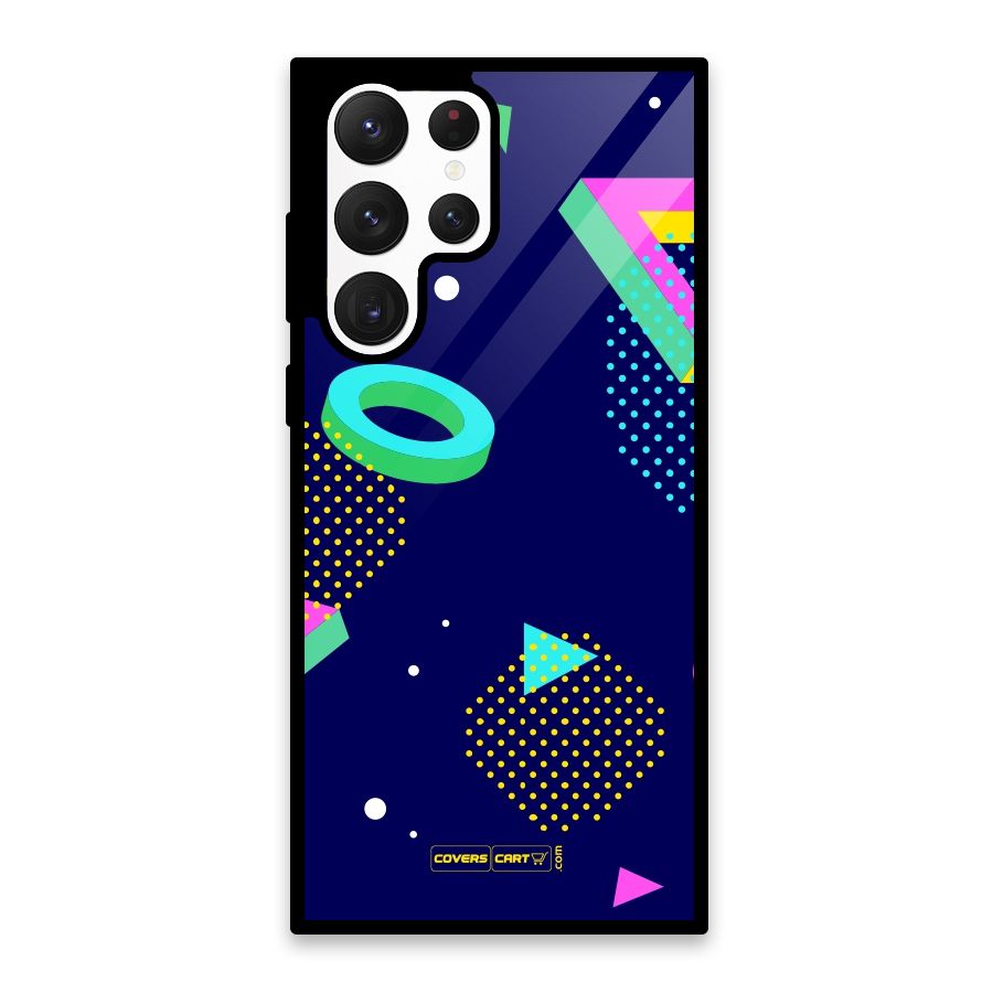 Retro Abstract Glass Back Case for Galaxy S22 Ultra 5G