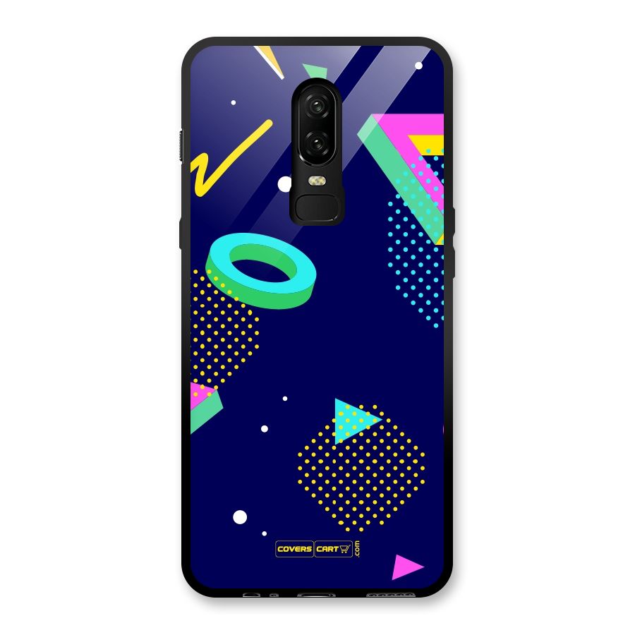 Retro Abstract Glass Back Case for OnePlus 6