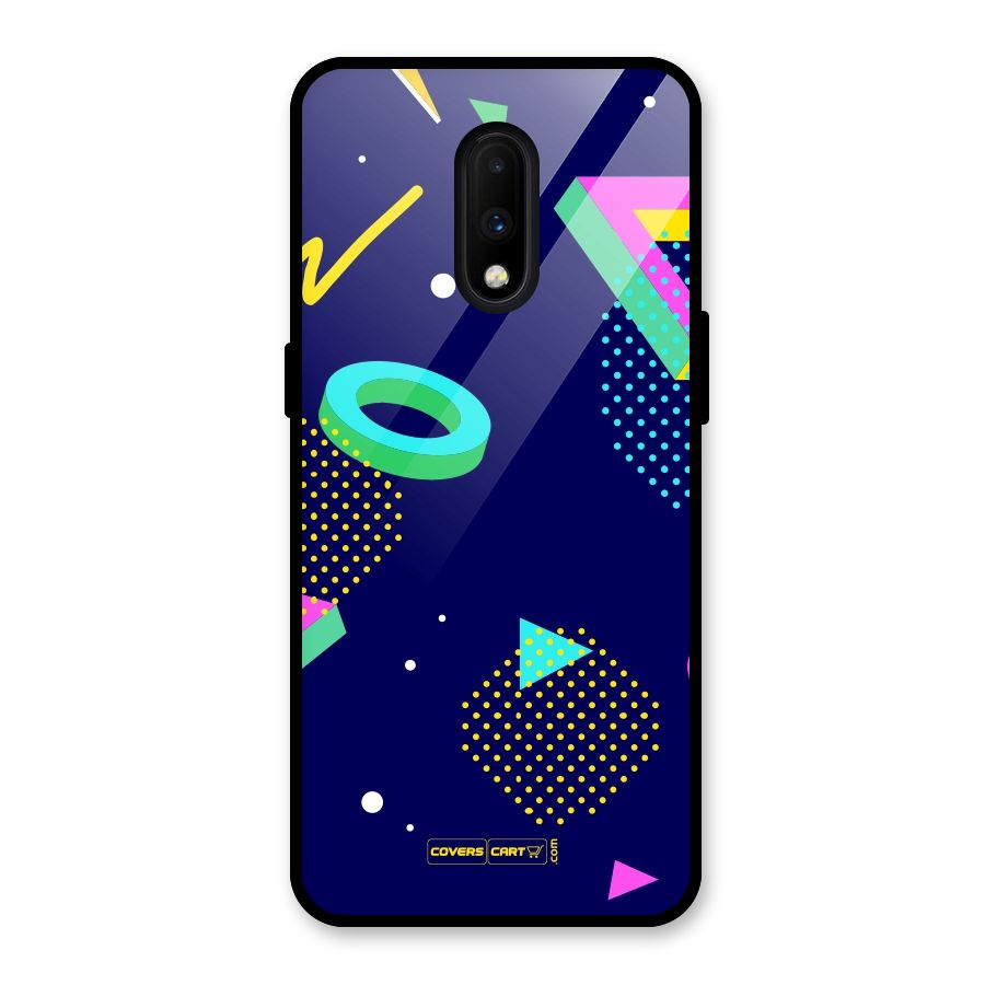 Retro Abstract Glass Back Case for OnePlus 7
