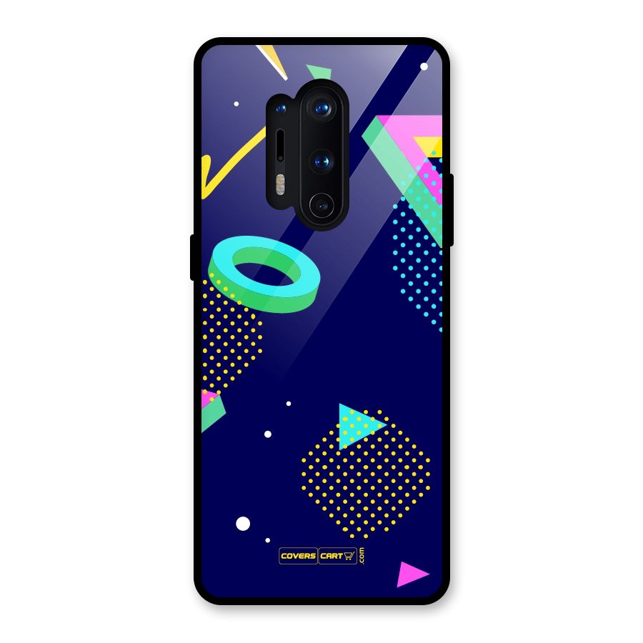 Retro Abstract Glass Back Case for OnePlus 8 Pro