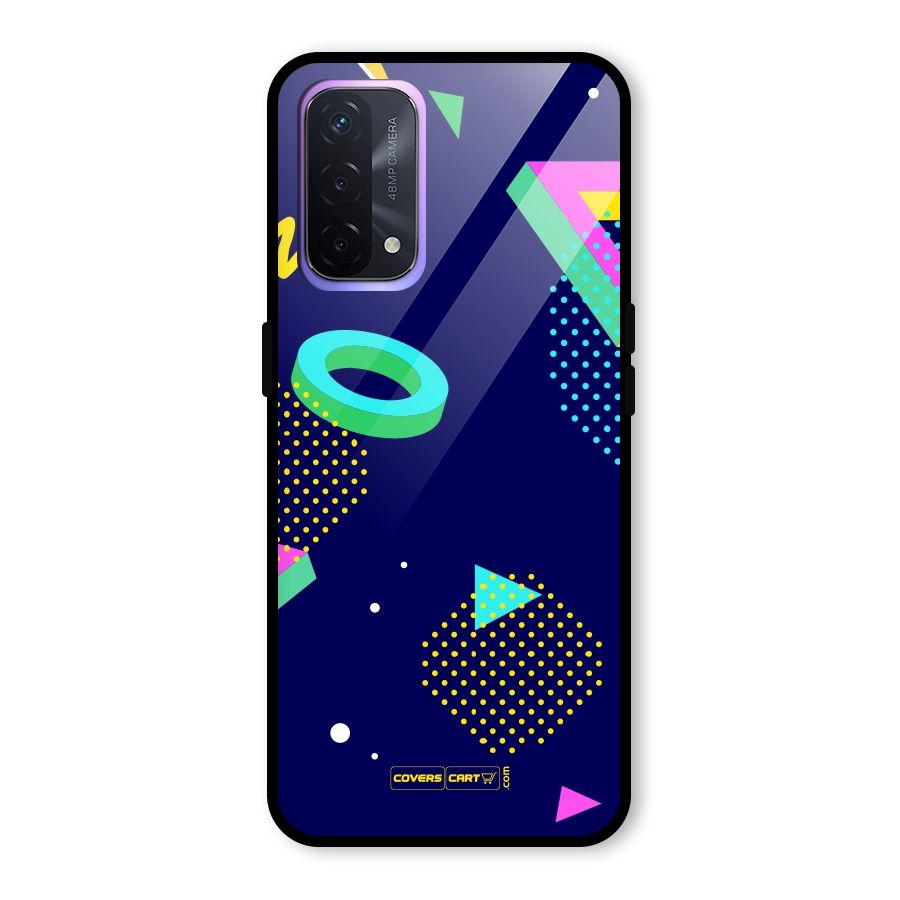 Retro Abstract Glass Back Case for Oppo A74 5G