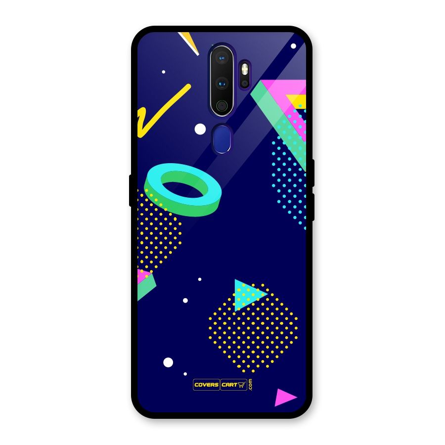 Retro Abstract Glass Back Case for Oppo A9 (2020)