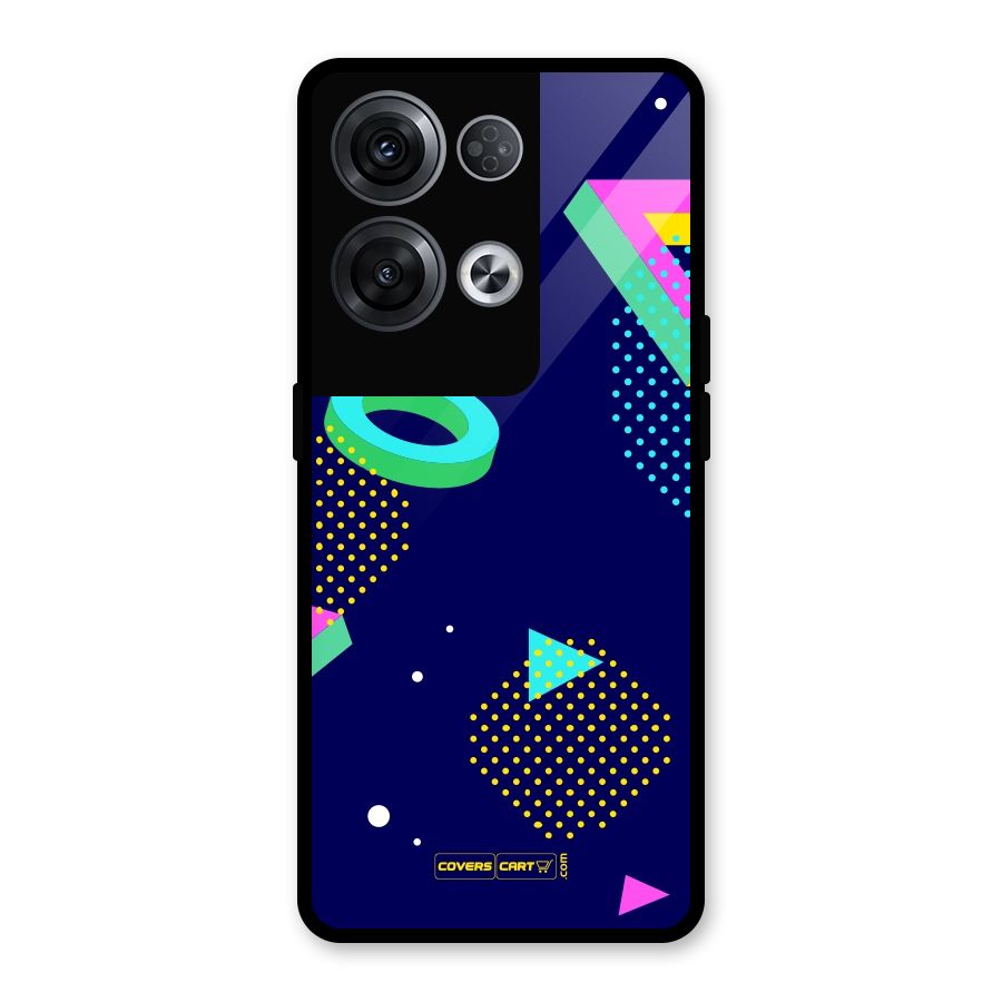 Retro Abstract Glass Back Case for Oppo Reno8 Pro 5G