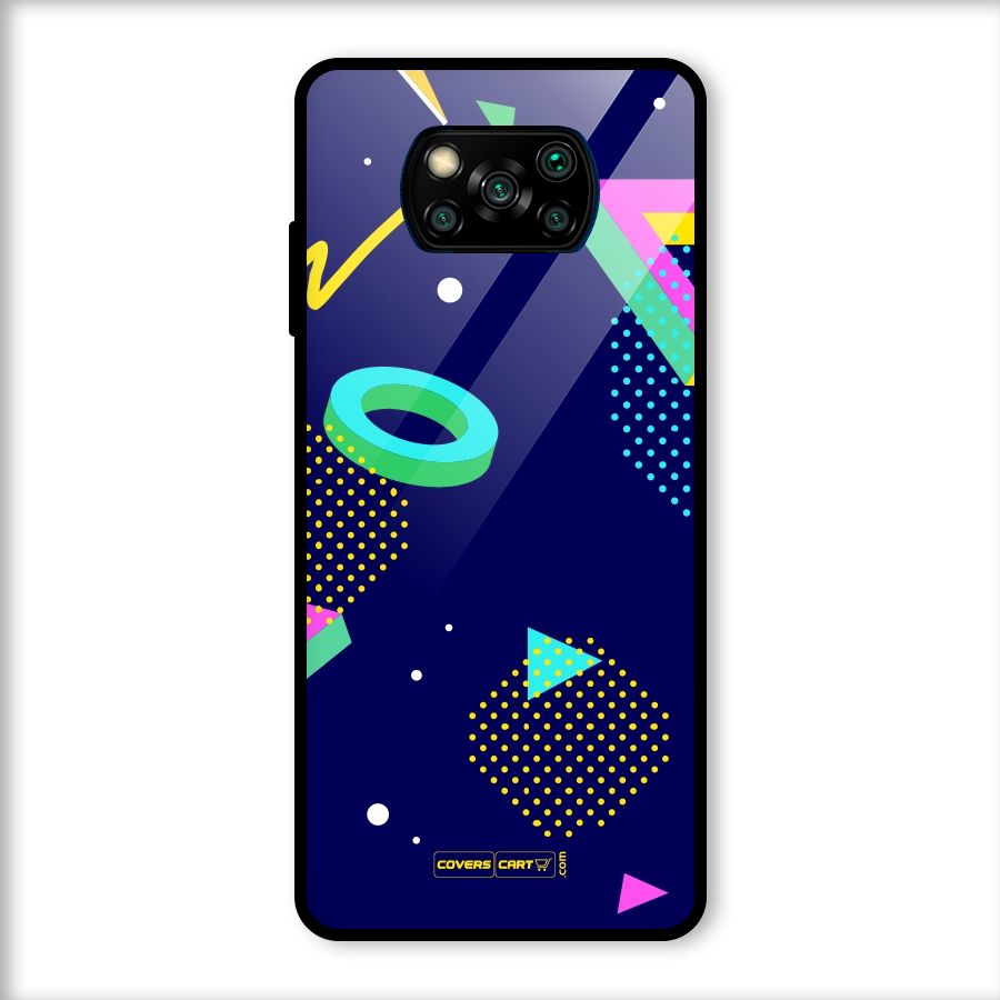 Retro Abstract Glass Back Case for Poco X3