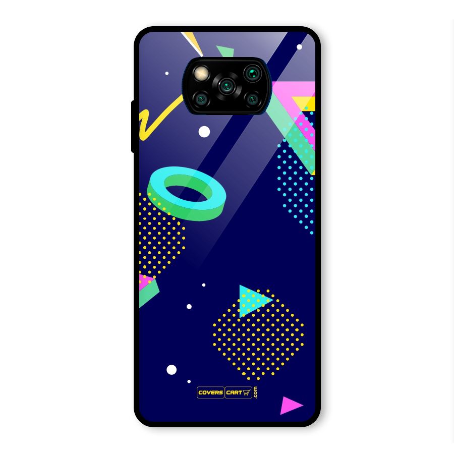Retro Abstract Glass Back Case for Poco X3 Pro