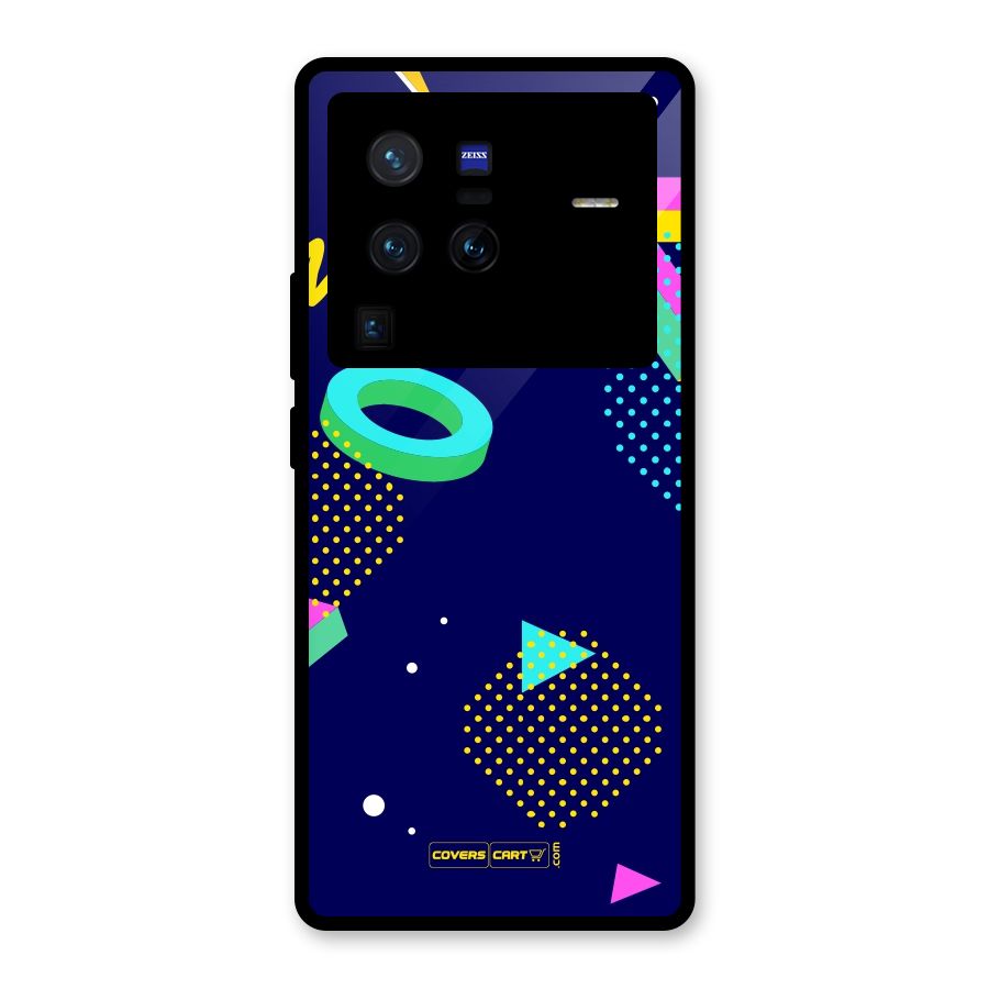 Retro Abstract Glass Back Case for Vivo X80 Pro