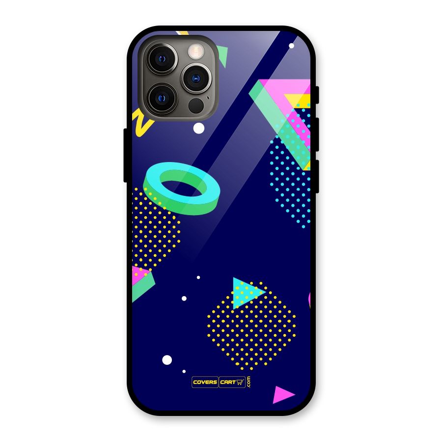 Retro Abstract Glass Back Case for iPhone 12 Pro