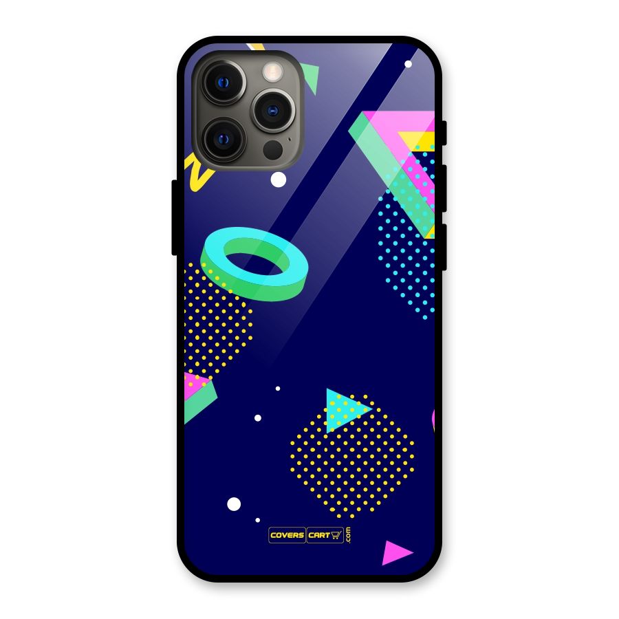 Retro Abstract Glass Back Case for iPhone 12 Pro Max