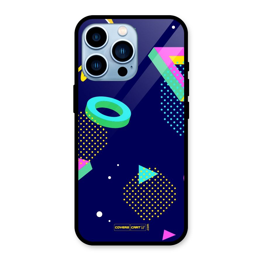 Retro Abstract Glass Back Case for iPhone 13 Pro