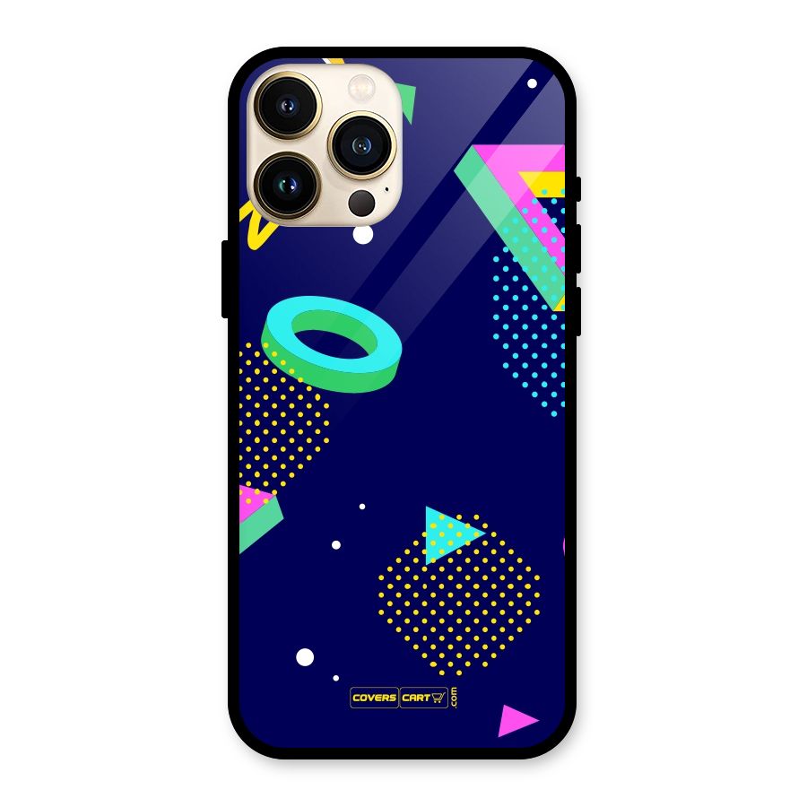 Retro Abstract Glass Back Case for iPhone 13 Pro Max