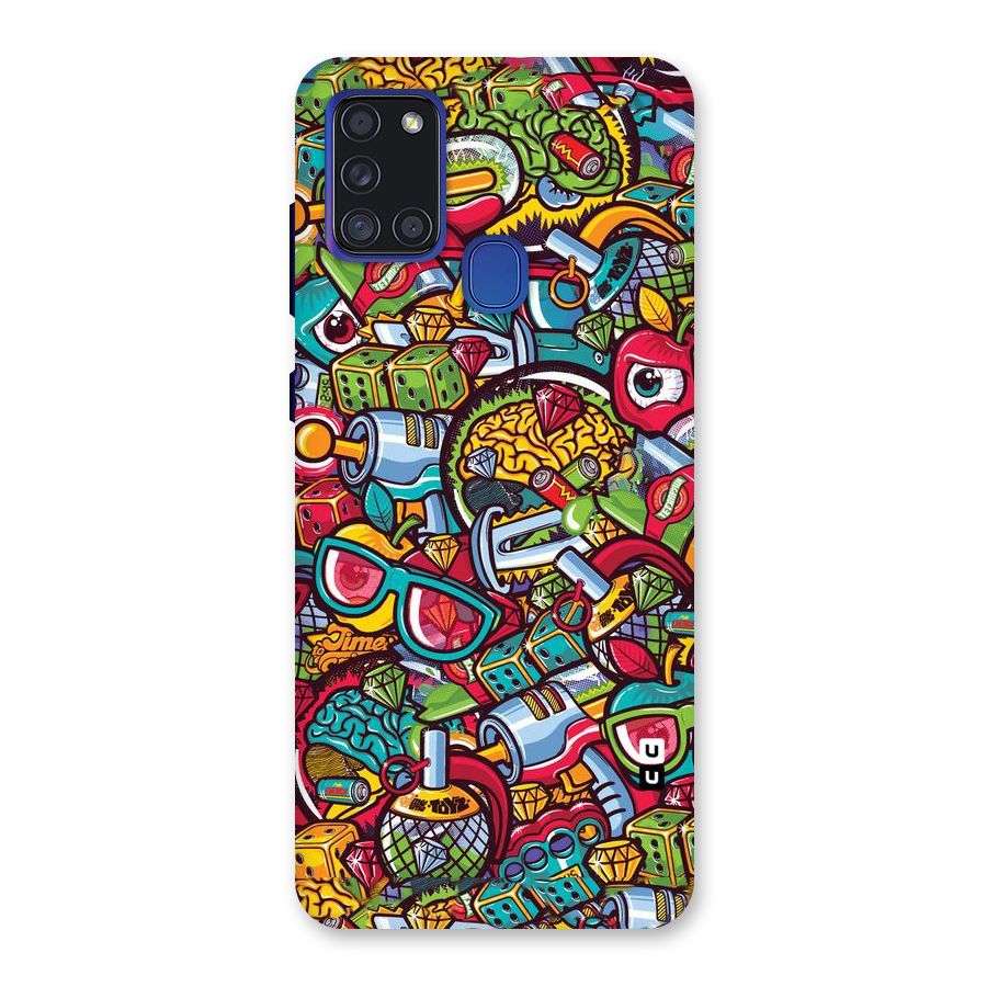 Retro Diamond Design Back Case for Galaxy A21s