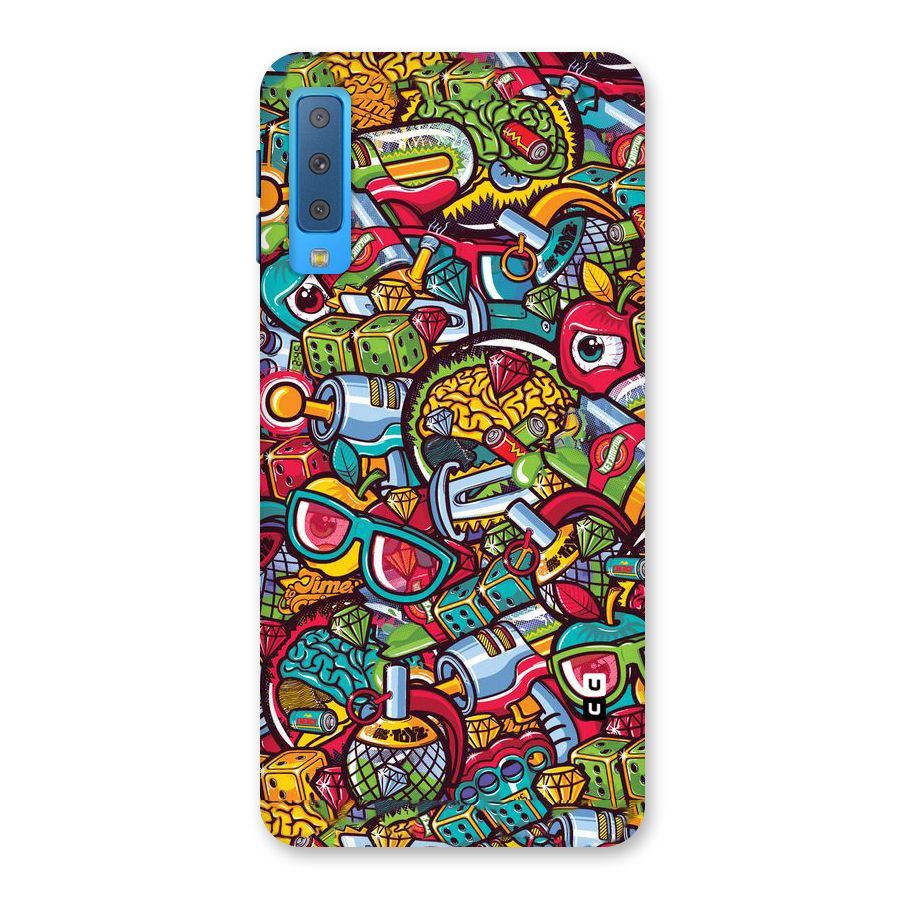 Retro Diamond Design Back Case for Galaxy A7 (2018)