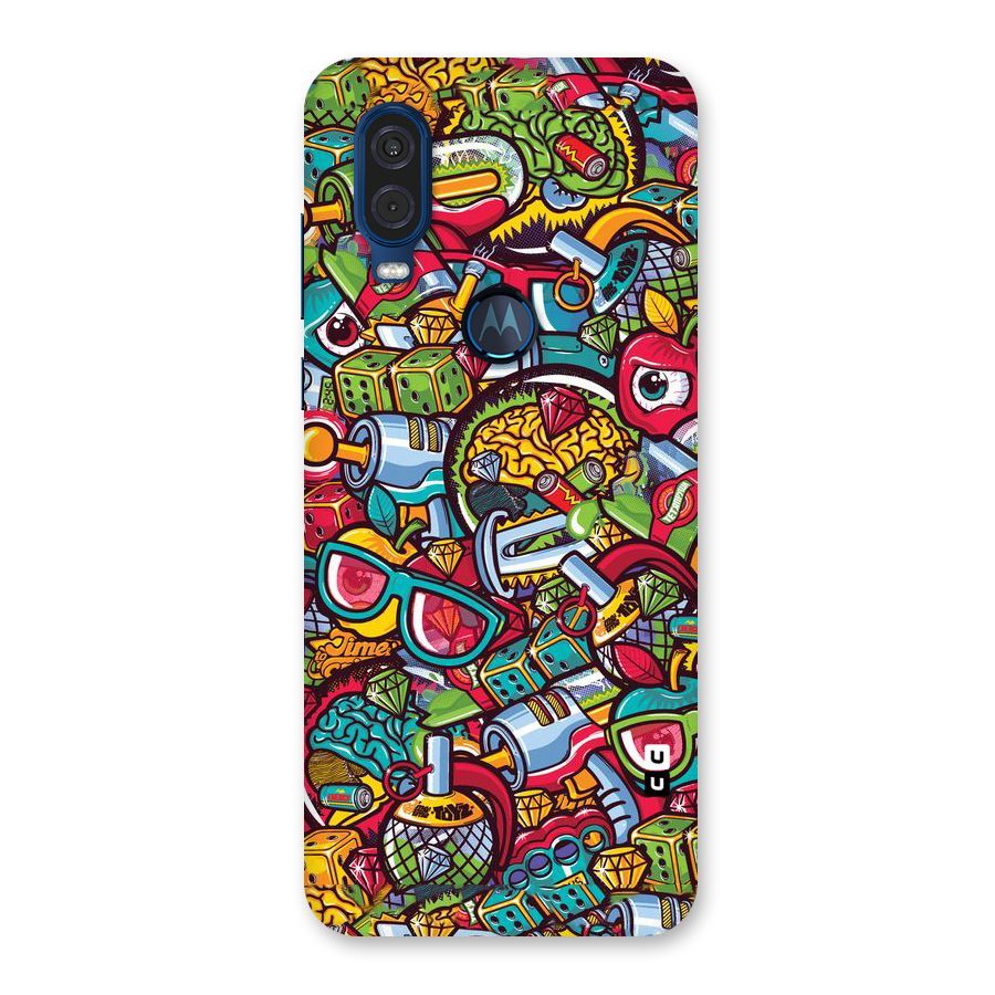 Retro Diamond Design Back Case for Motorola One Vision