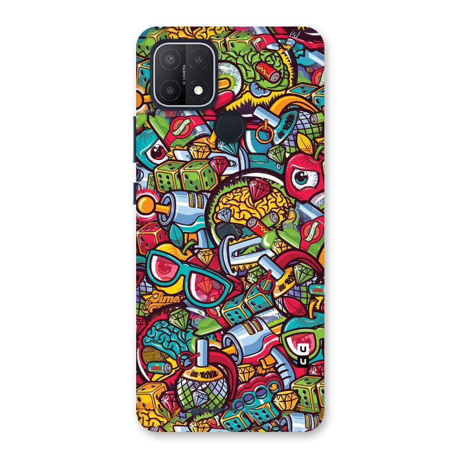 Retro Diamond Design Back Case for Oppo A15s