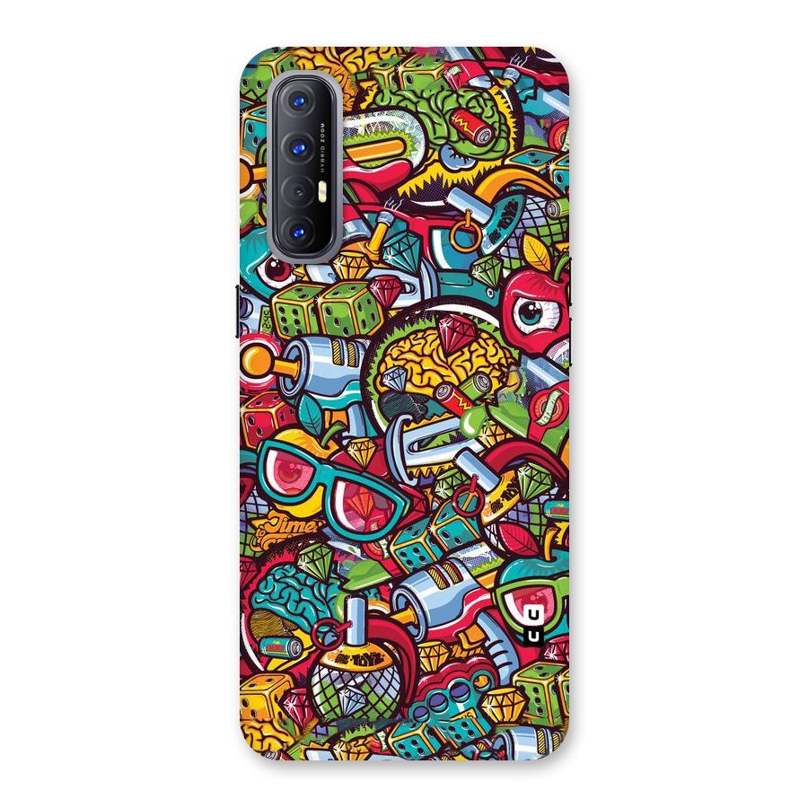 Retro Diamond Design Back Case for Reno3 Pro
