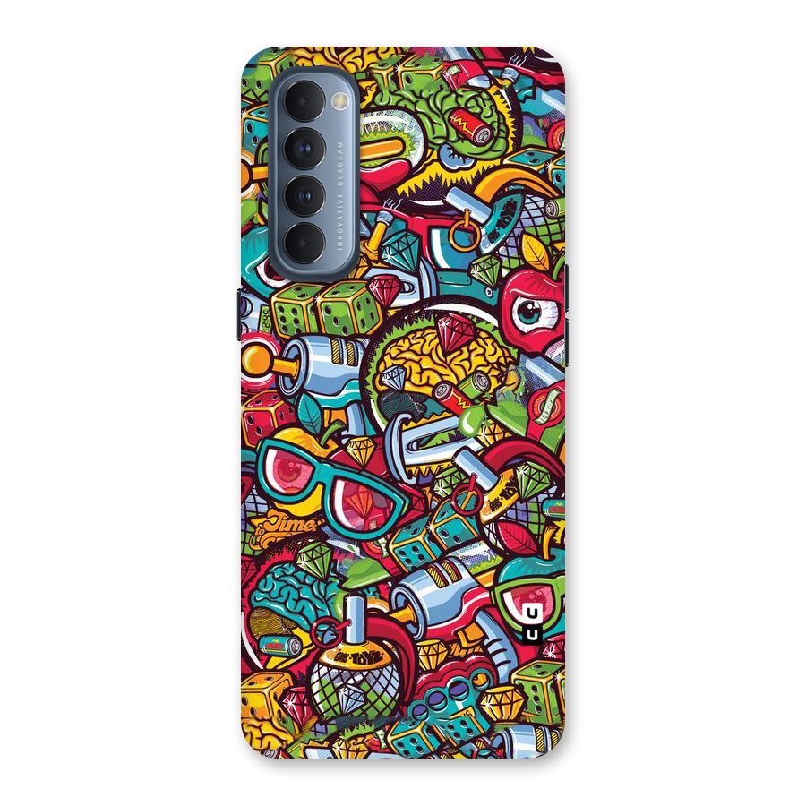 Retro Diamond Design Back Case for Reno4 Pro