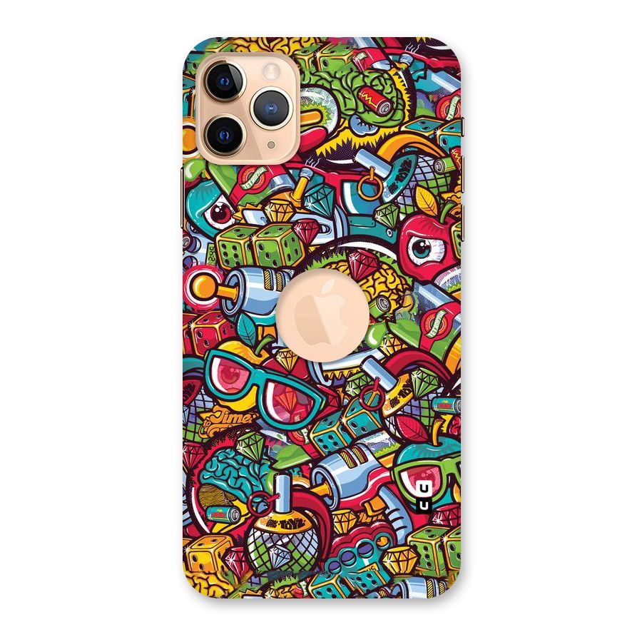 Retro Diamond Design Back Case for iPhone 11 Pro Max Logo Cut