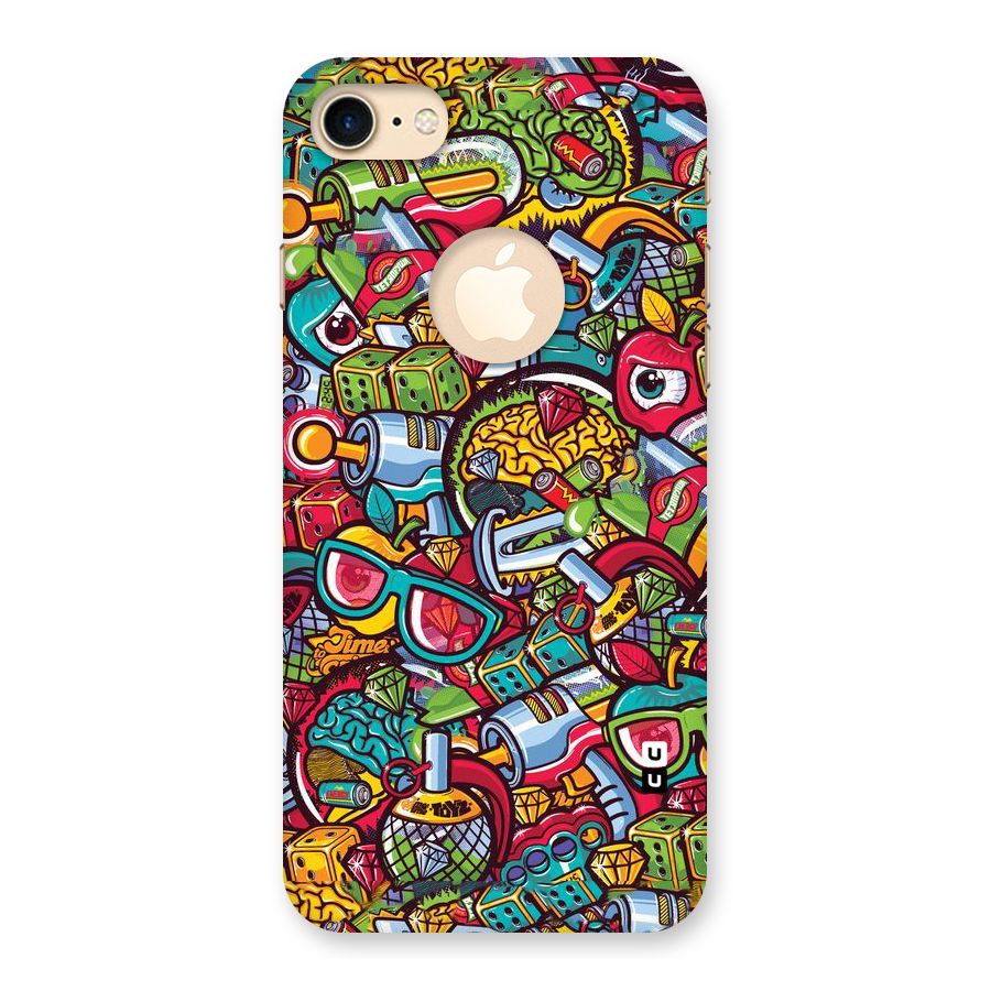 Retro Diamond Design Back Case for iPhone 7 Logo Cut