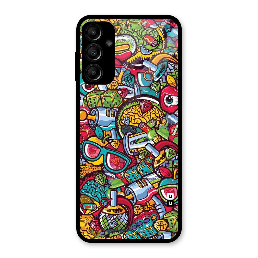 Retro Diamond Design Glass Back Case for Galaxy A14 5G