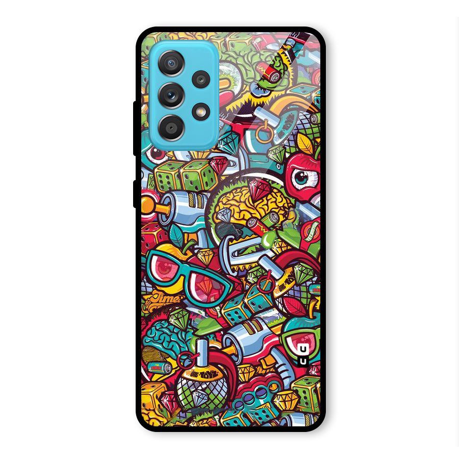 Retro Diamond Design Glass Back Case for Galaxy A52