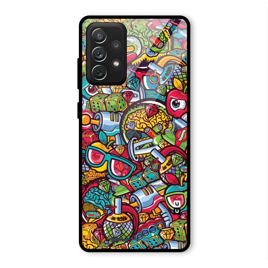 Retro Diamond Design Glass Back Case for Galaxy A72