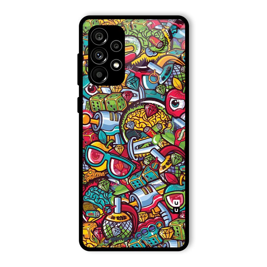 Retro Diamond Design Glass Back Case for Galaxy A73 5G