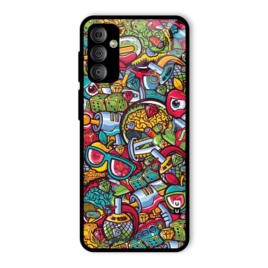 Retro Diamond Design Glass Back Case for Galaxy F23