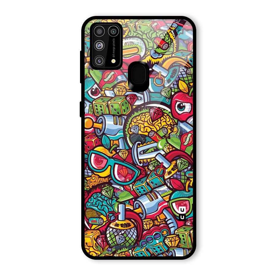 Retro Diamond Design Glass Back Case for Galaxy M31