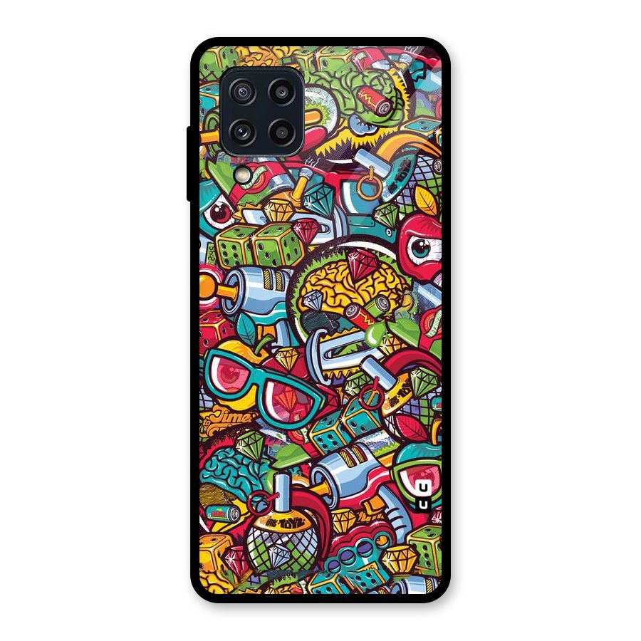 Retro Diamond Design Glass Back Case for Galaxy M32