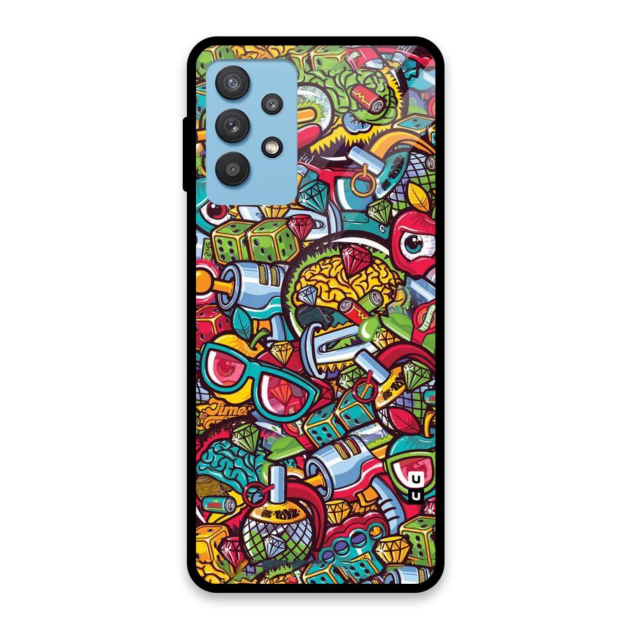 Retro Diamond Design Glass Back Case for Galaxy M32 5G