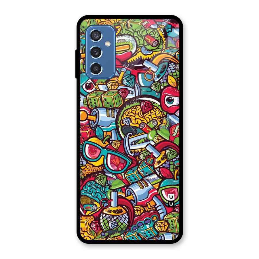 Retro Diamond Design Glass Back Case for Galaxy M52 5G