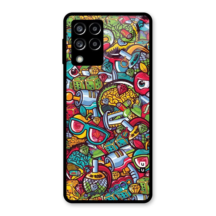 Retro Diamond Design Glass Back Case for Galaxy M53 5G