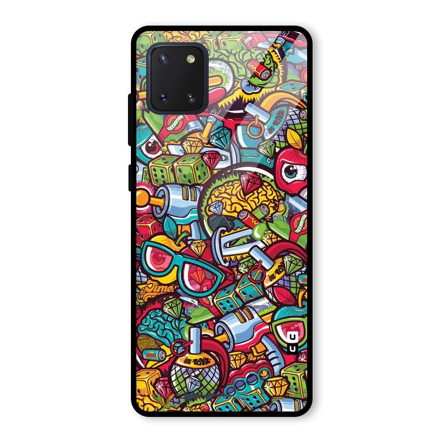 Retro Diamond Design Glass Back Case for Galaxy Note 10 Lite