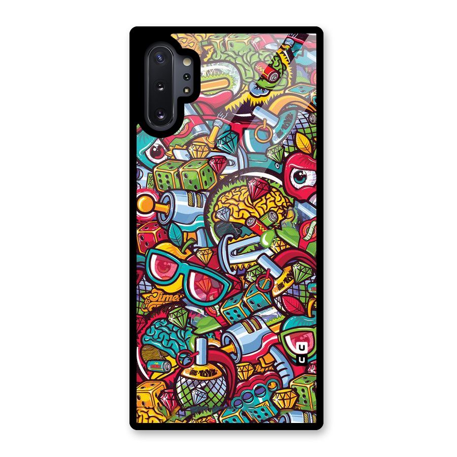 Retro Diamond Design Glass Back Case for Galaxy Note 10 Plus