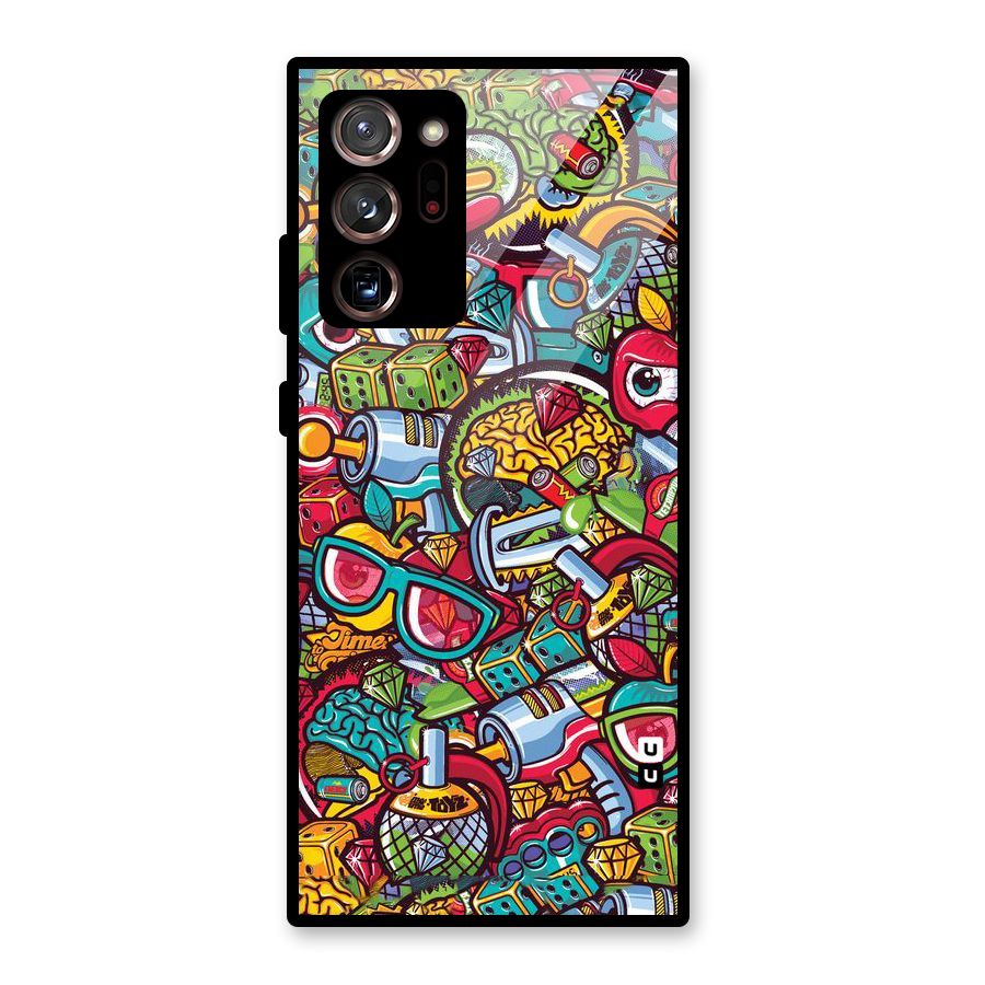 Retro Diamond Design Glass Back Case for Galaxy Note 20 Ultra